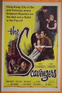 Q519 SCAVENGERS one-sheet movie poster '59 Vince Edwards