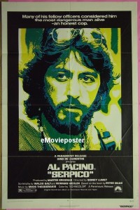 #210 SERPICO 1sh '74 Al Pacino, classic! 