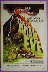 #7641 SIN OF ADAM & EVE 1sh '72 Bible sex! 