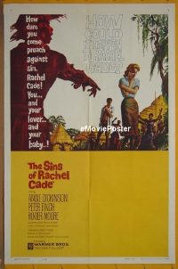 B010 SINS OF RACHEL CADE one-sheet movie poster '60 Angie Dickinson