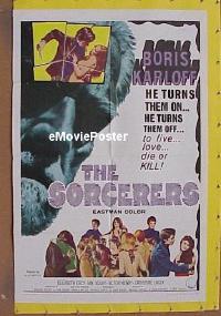 #201 SORCERERS 1sh '67 Boris Karloff 