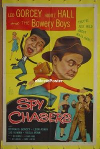#496 SPY CHASERS 1sh '55 Bowery Boys, Gorcey 