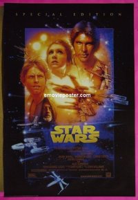 #2789 STAR WARS 27x40 German commercial poster 1997 artwork by Drew Struzan from one sheet!