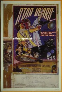 #9782 STAR WARS Style D 1sh 1978 George Lucas classic, circus poster art by Struzan & White!