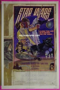 #698 STAR WARS Style D 1sh 1978 George Lucas classic, circus poster art by Struzan & White!