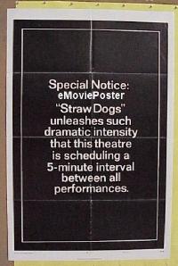 #415 STRAW DOGS B teaser 1sh '72 Hoffman 