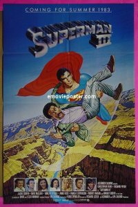 #547 SUPERMAN 3 advance 1sh '83 Reeve, Pryor 