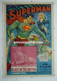 #2938 SUPERMAN Chap 12 linen one-sheet '48 Kirk Alyn