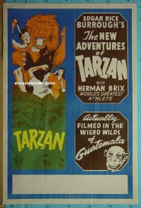 #2614 NEW ADVENTURES OF TARZAN one-sheet movie poster '35 jungle serial!