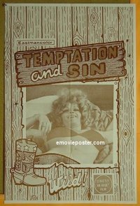 #2124 TEMPTATION & SIN 1sh '70s x-rated! 