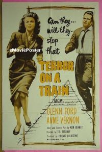 #638 TERROR ON A TRAIN 1sh R62 Glenn Ford 