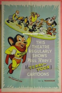 #8351 TERRY-TOONS CARTOONS 1sh55 Mighty Mouse 