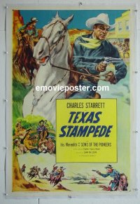 #2942 CHARLES STARRETT linen stock one-sheet '52 Starrett, Texas Stampede