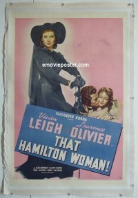 y460 THAT HAMILTON WOMAN linen one-sheet movie poster '41 Vivien Leigh