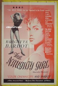 #552 THAT NAUGHTY GIRL 1sh 56 Brigitte Bardot 