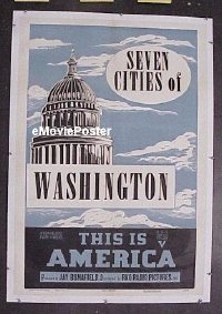 #038 7 CITIES OF WASHINGTON linen 1sh '50 