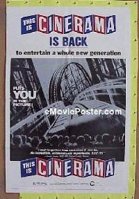 Q735 THIS IS CINERAMA one-sheet movie poster R73 Lowell Thomas