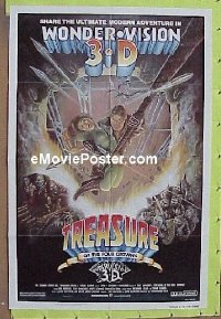 Q771 TREASURE OF THE 4 CROWNS one-sheet movie poster '83 3D