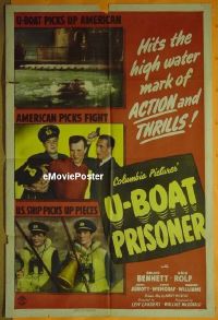 Q784 U-BOAT PRISONER one-sheet movie poster '44 Bruce Bennett