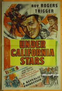 #670 UNDER CALIFORNIA STARS 1sh 48 Roy Rogers 