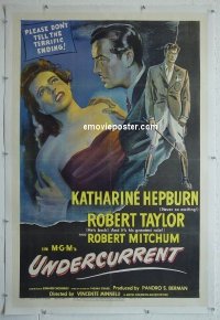 #2431 UNDERCURRENT linen 1sh '46 Kate Hepburn 