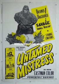 #2953 UNTAMED MISTRESS linen one-sheet '53 ape love!