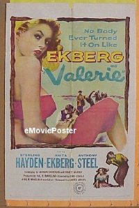 Q798 VALERIE one-sheet movie poster '57 sexy Anita Ekberg!