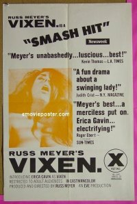 #7715 VIXEN special 1sh '68 Russ Meyer 