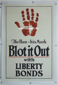 #0706 BLOT IT OUT linen WWI war poster '17