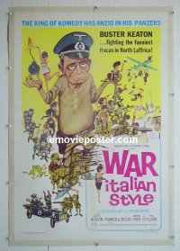 #2955 WAR ITALIAN STYLE linen one-sheet '66 Keaton
