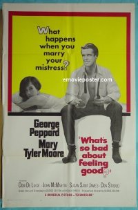Q847 WHAT'S SO BAD ABOUT FEELING GOOD one-sheet movie poster '68 Moore