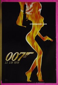 n218 WORLD IS NOT ENOUGH DS teaser one-sheet movie poster '99 James Bond