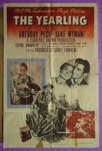 #8538 YEARLING D 1sh 46 Gregory Peck classic!