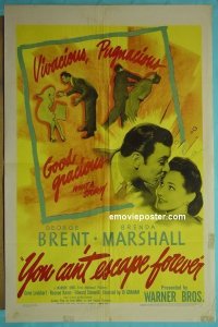 B151 YOU CAN'T ESCAPE FOREVER one-sheet movie poster '42 Brent, Marshall