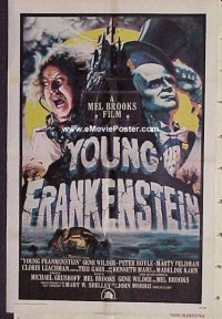 YOUNG FRANKENSTEIN int'l 1sh '74 Mel Brooks, art of Gene Wilder, Peter Boyle & Marty Feldman!