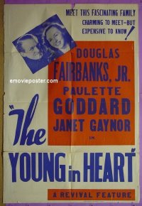 B154 YOUNG IN HEART one-sheet movie poster R40s Fairbanks Jr