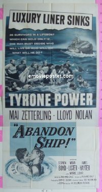 #0258 ABANDON SHIP 3sh '57 Tyrone Power 