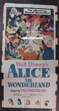 #218 ALICE IN WONDERLAND 3sh '51 Walt Disney 