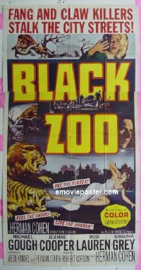 #0274 BLACK ZOO 3sh '63 horror, human prey! 