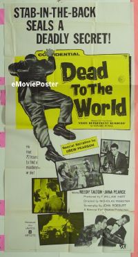 #314 DEAD TO THE WORLD 3sh '61 crime thriller 