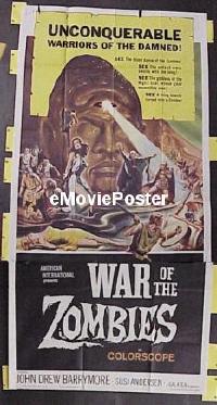 #080 WAR OF THE ZOMBIES 3sh '65 AIP Barrymore 