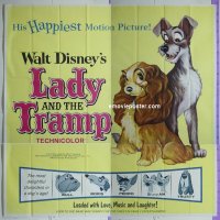 #7784 LADY & THE TRAMP 6sh R62 Walt Disney 