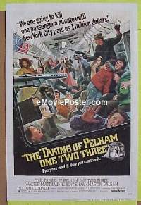 B054 TAKING OF PELHAM 1 2 3 one-sheet movie poster '74 Matthau