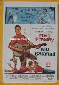 #118 KID GALAHAD Argentinean poster '62 Elvis 