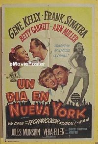 #131 ON THE TOWN Argentinean poster '49 Kelly 