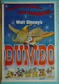 K050 DUMBO Australian one-sheet movie poster R72 Walt Disney classic!