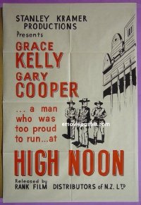 #6377 HIGH NOON New Zealand 1sh R60s Gary Cooper 