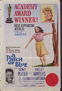K108 PATCH OF BLUE Australian one-sheet movie poster '66 Sidney Poitier