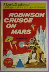 K120 ROBINSON CRUSOE ON MARS Australian one-sheet movie poster '64 Mantee