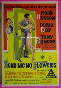 K130 SEND ME NO FLOWERS Australian one-sheet movie poster '64 Hudson, Day